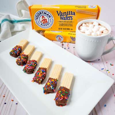 If you ask me, everything can be better when it's covered in chocolate, and these chocolate covered wafer cookies are one of my favorite winter treats!