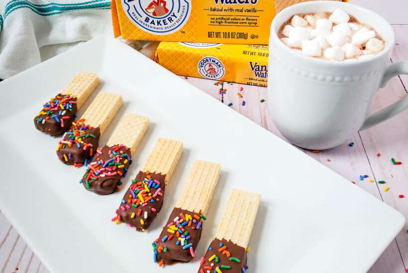 If you ask me, everything can be better when it's covered in chocolate, and these chocolate covered wafer cookies are one of my favorite winter treats!