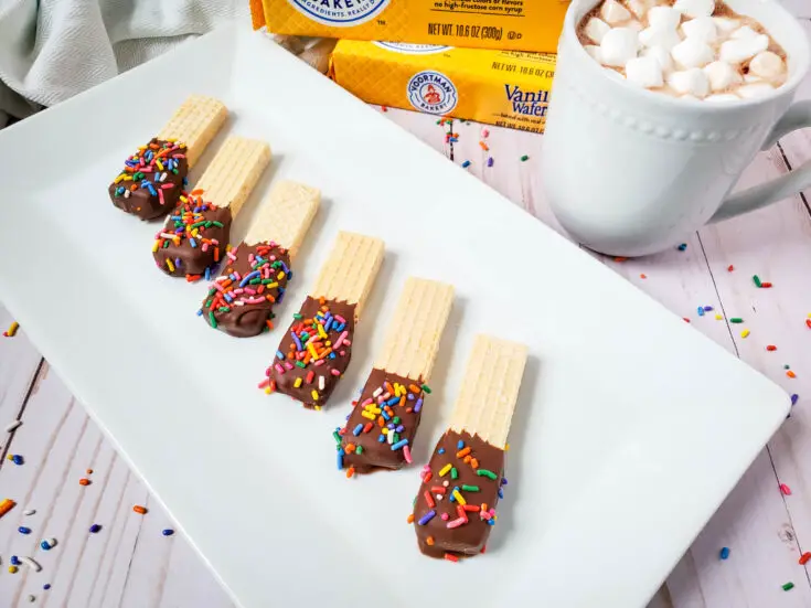 If you ask me, everything can be better when it's covered in chocolate, and these chocolate covered wafer cookies are one of my favorite winter treats!