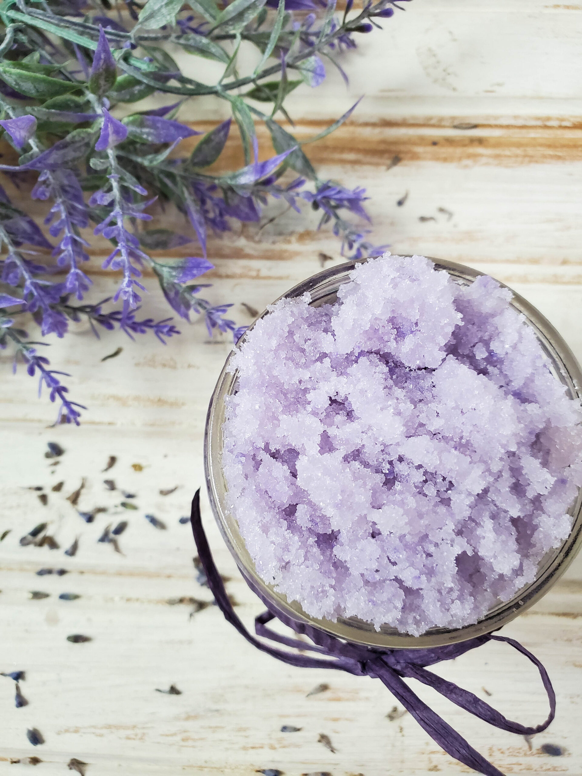 This lavender and honey sugar scrub is a wonderful homemade scrub recipe, and is super easy to make.