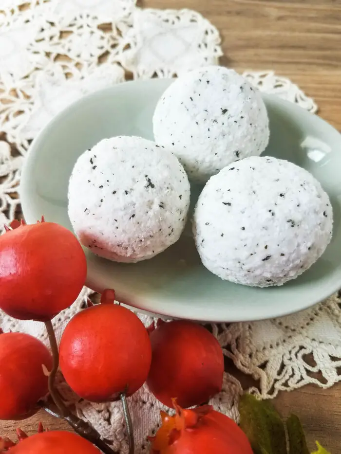 These peppermint and green tea bath bombs are one of my favorite homemade bath bomb recipes.