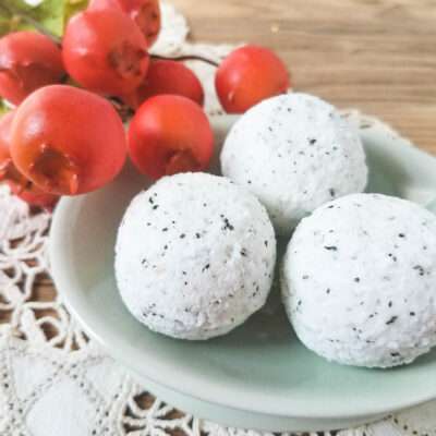 These peppermint and green tea bath bombs are one of my favorite homemade bath bomb recipes.