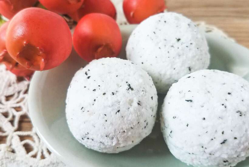 These peppermint and green tea bath bombs are one of my favorite homemade bath bomb recipes.