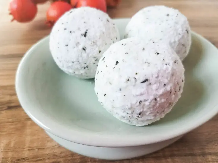 These peppermint and green tea bath bombs are one of my favorite homemade bath bomb recipes.
