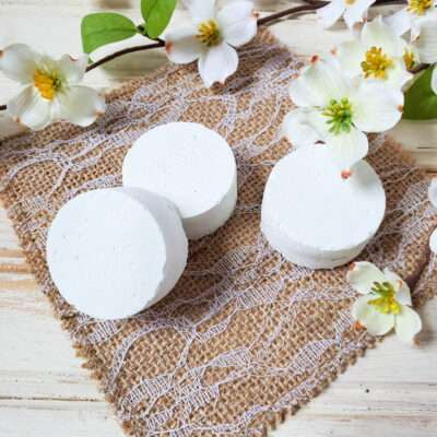 These diy shower steamers are scented with lemongrass essential oil, which is uplifting and can help improve your mental clarity.