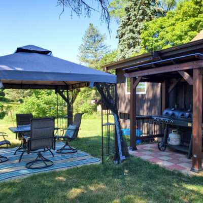 backyard patio - sitting are, grill area
