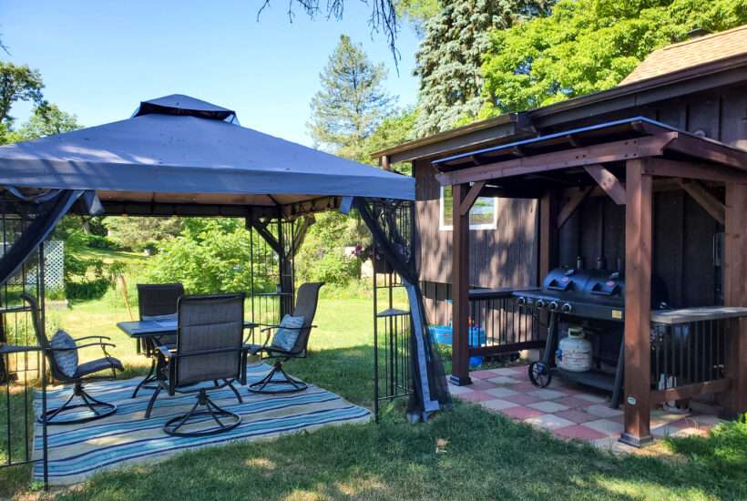 backyard patio - sitting are, grill area