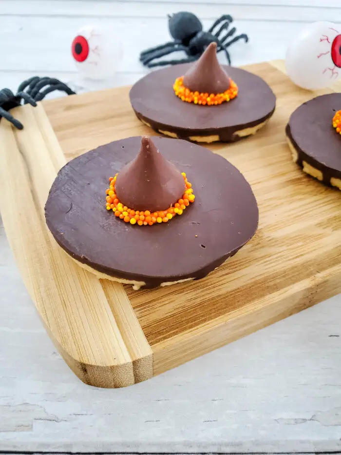witch hat cookies with hershey's kiss and cookie