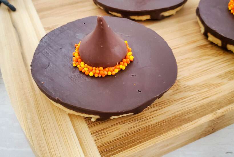 witch hat cookies with hershey's kiss and cookie