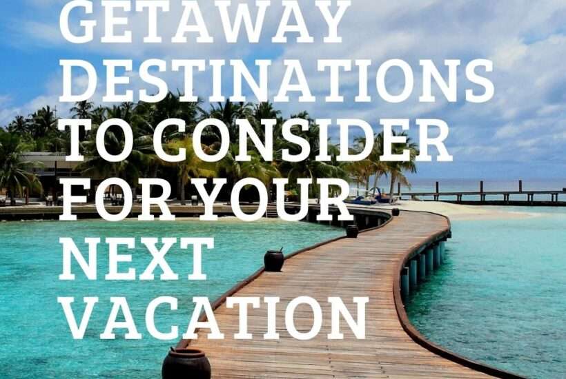 island getaway destinations blue water and pier