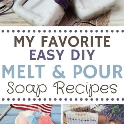 collage of melt and pour soap recipes