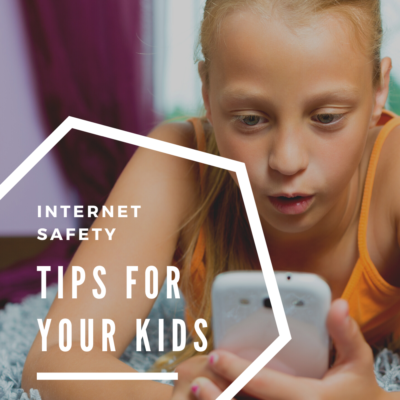 Internet Safety Tips for Kids - girl in yellow tank on phone