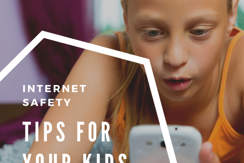 Internet Safety Tips for Kids - girl in yellow tank on phone