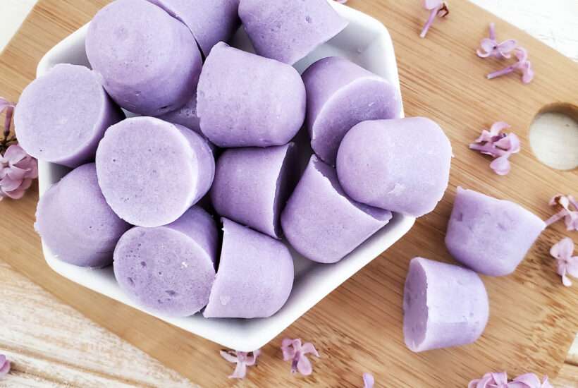 How to Make Sugar Scrub Cubes Liliac sugar scrubs with Liliac flowers