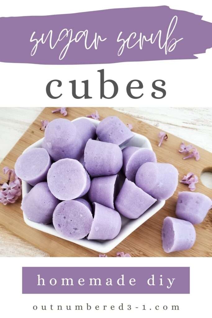 pinterest image of sugar scrub cubes