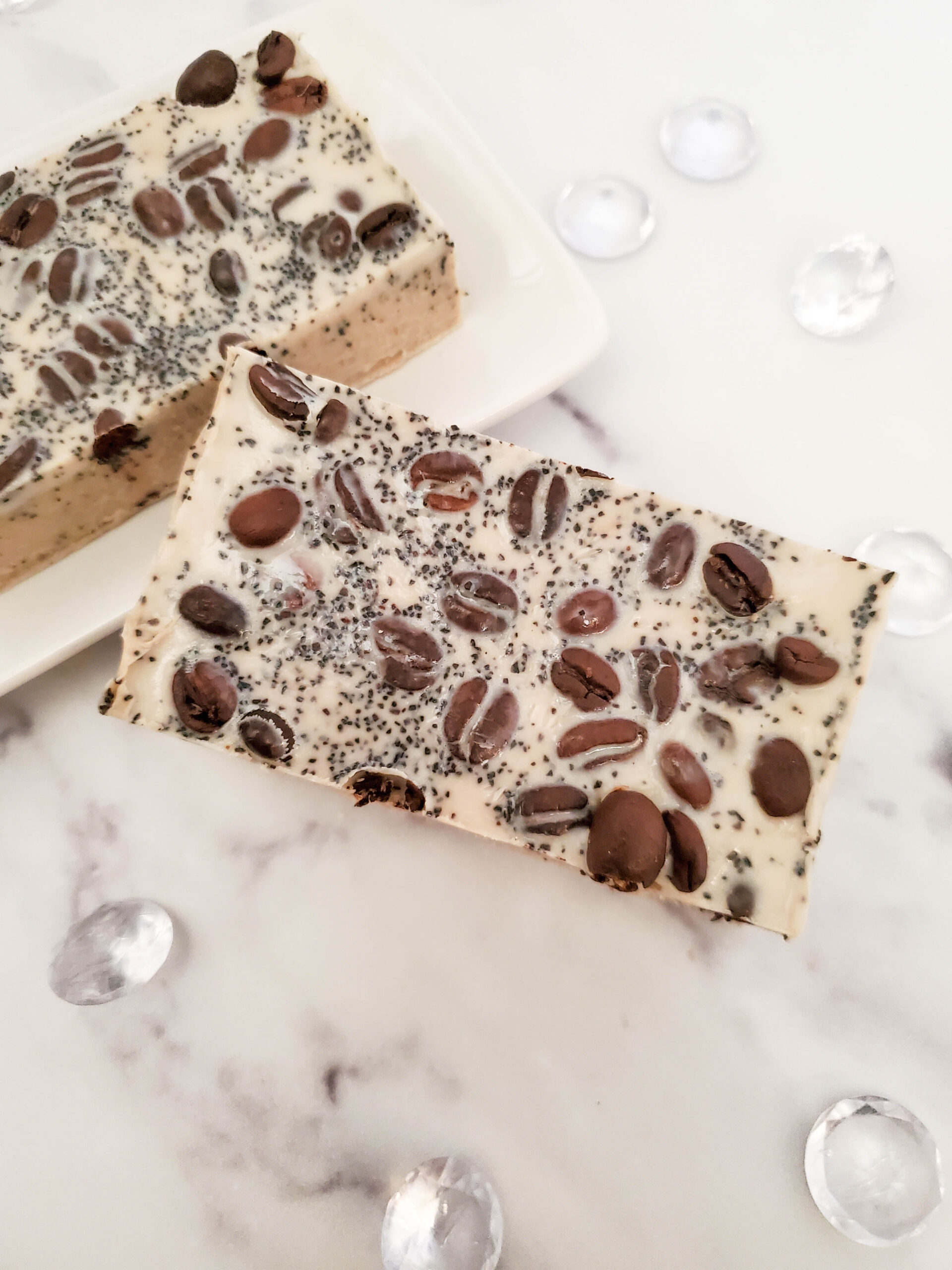 Coffee Soap Recipe coffee soap bars with coffee beans toppings