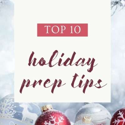 holiday preparation - red ornaments on white background