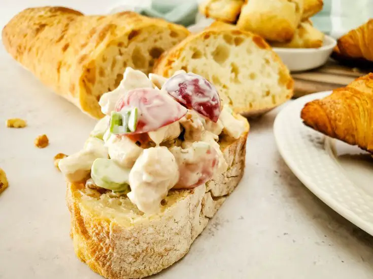 chicken salad with grapes on bread