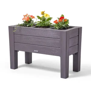 Lakewood Raised Planter Box™ - Dark Cedar stock image