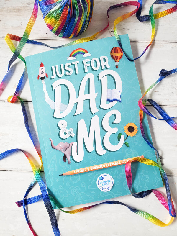 Just For Dad and Me book with rainbow ribbon