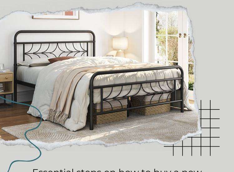 How to Buy a New Bed - bed frame in room with decor