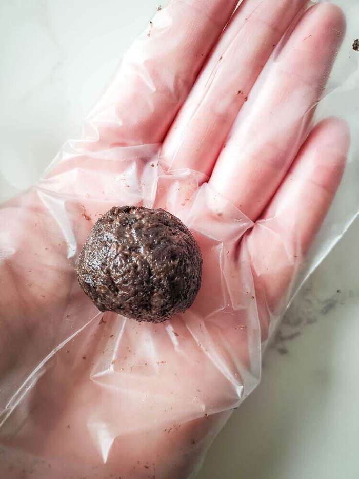 truffle ball in hand