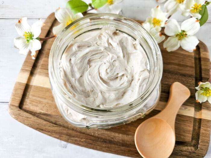 Gingerbread Whipped Body Butter on a wooden board