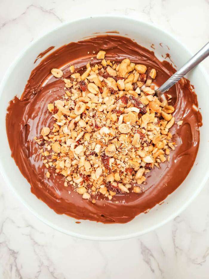 nuts in the chocolate