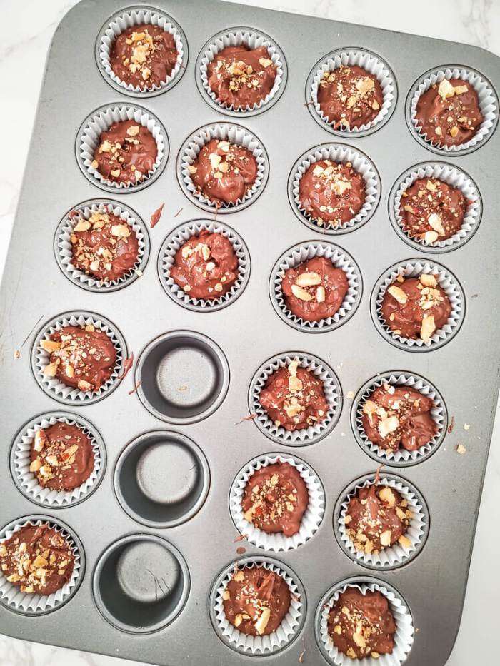 nut clusters in the muffin pan