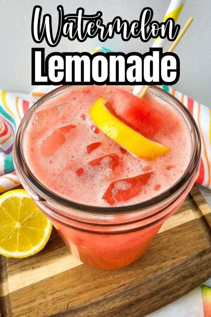 cocktail with text: watermelon lemonade