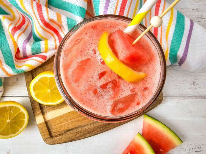 overhead of absolute watermelon and lemonade recipe