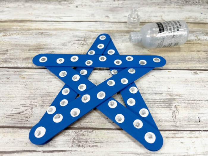 star painted with with dots using a pencil eraser