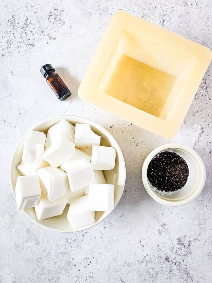 ingredients for Chai Latte Swirl Soap