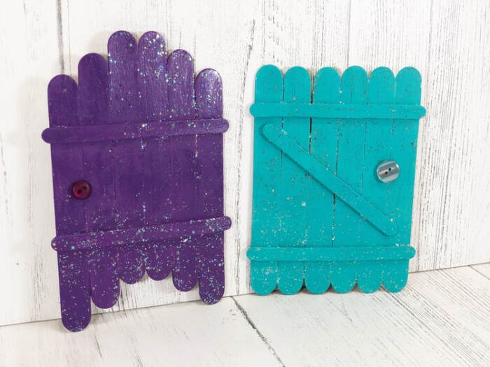 craft stick fairy doors in 2 designs