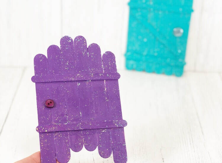 diy fairy doors in 2 designs, one in someone's hand