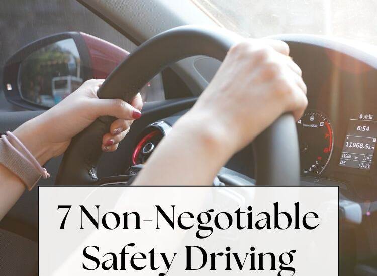 hands on steering wheel - text: 7 Non-Negotiable Safety Driving Rules Every Parent Must Enforce