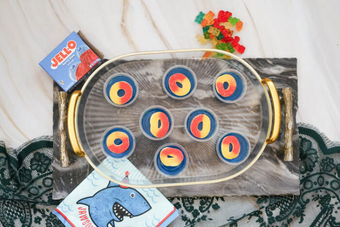 rings added to the top of the jello shots