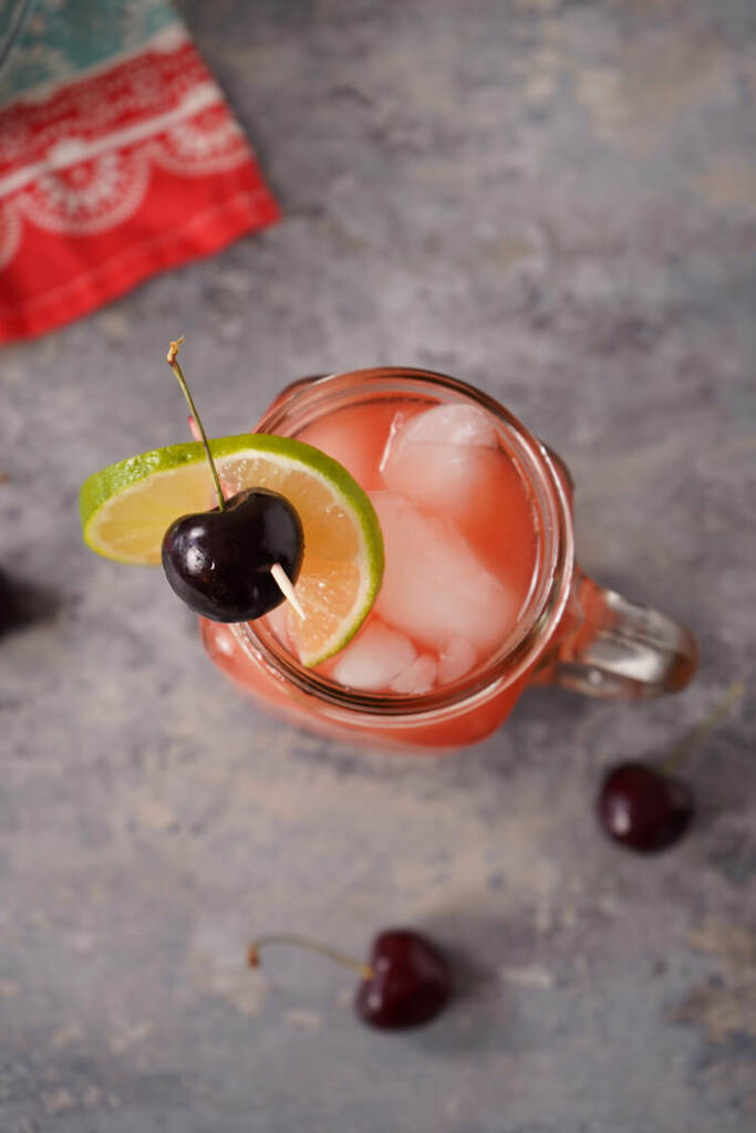 Cherry Lemonade Cocktail in a glass