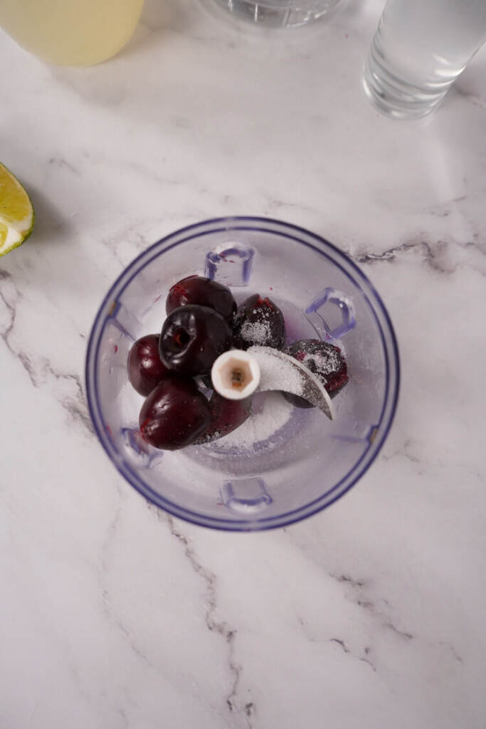 making the cherry puree