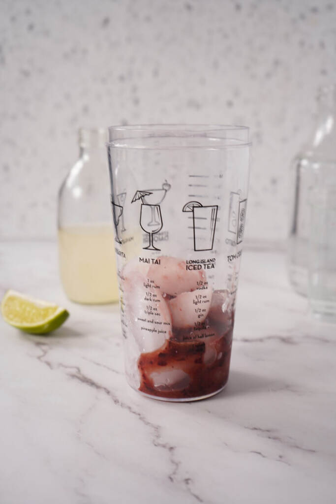 adding ice to the cherries