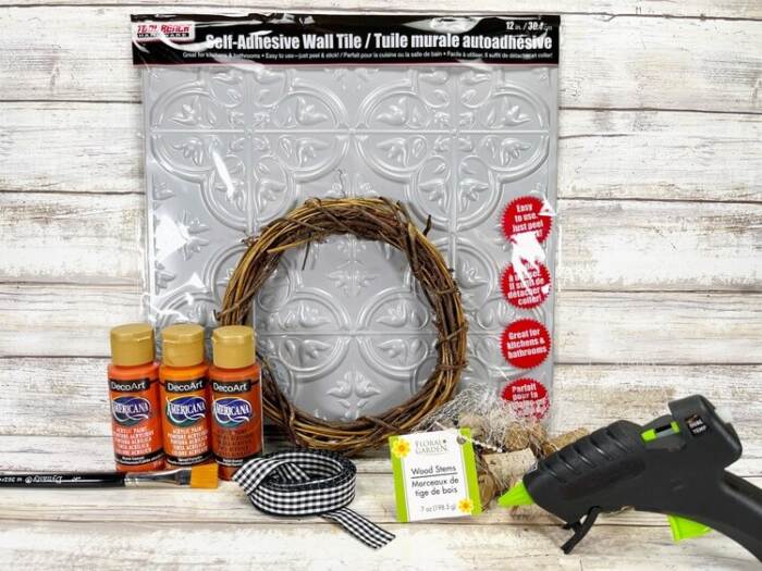 supplies for Dollar Tree Pumpkin Craft