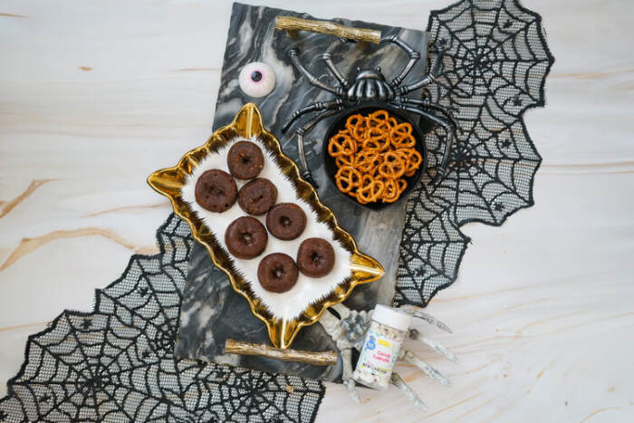 ingredients for Halloween Spider Donuts