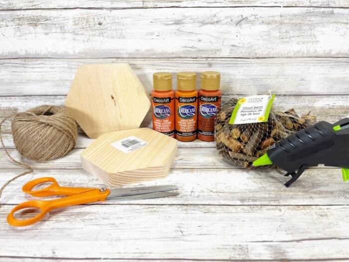 supplies for Hexagon Pumpkin Craft Activity