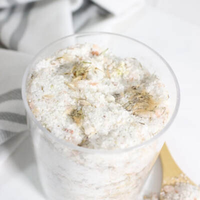 bath soak for sore muscles homemade in a jar