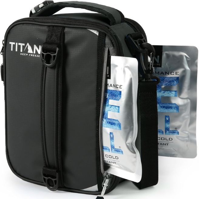 Titan High Performance Fridge Cold Expandable Insulated Lunch Box stock photo