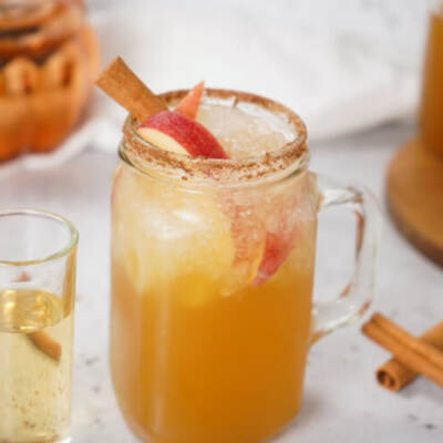 Apple Autumn Margarita with a cinnamon stick in the glass