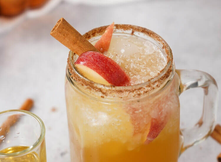Apple Autumn Margarita with a cinnamon stick in the glass