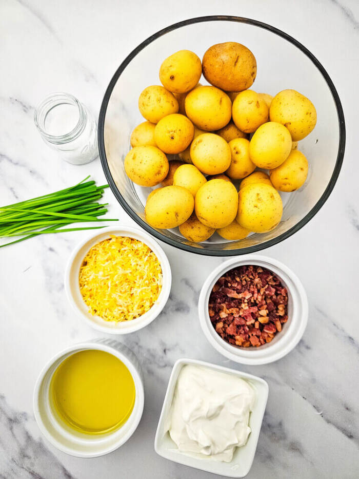 ingredients for Loaded Mini baked Potato Bites