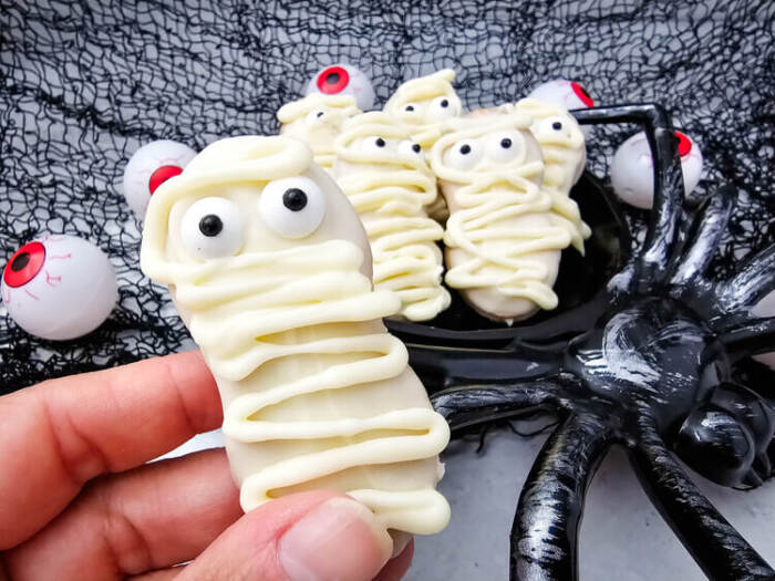Mummy Nutter Butters in a hand