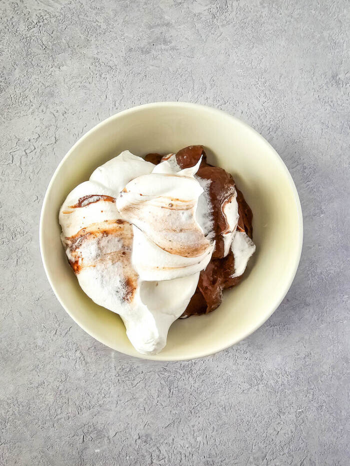 combining the pudding and whipped topping